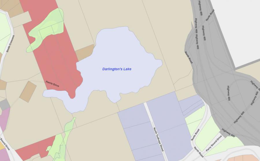 Zoning Map of Darlingtons Lake in Municipality of Parry Sound and the District of Parry Sound